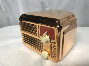 Copper Silvertone Midget Tube Radio With Bluetooth input.