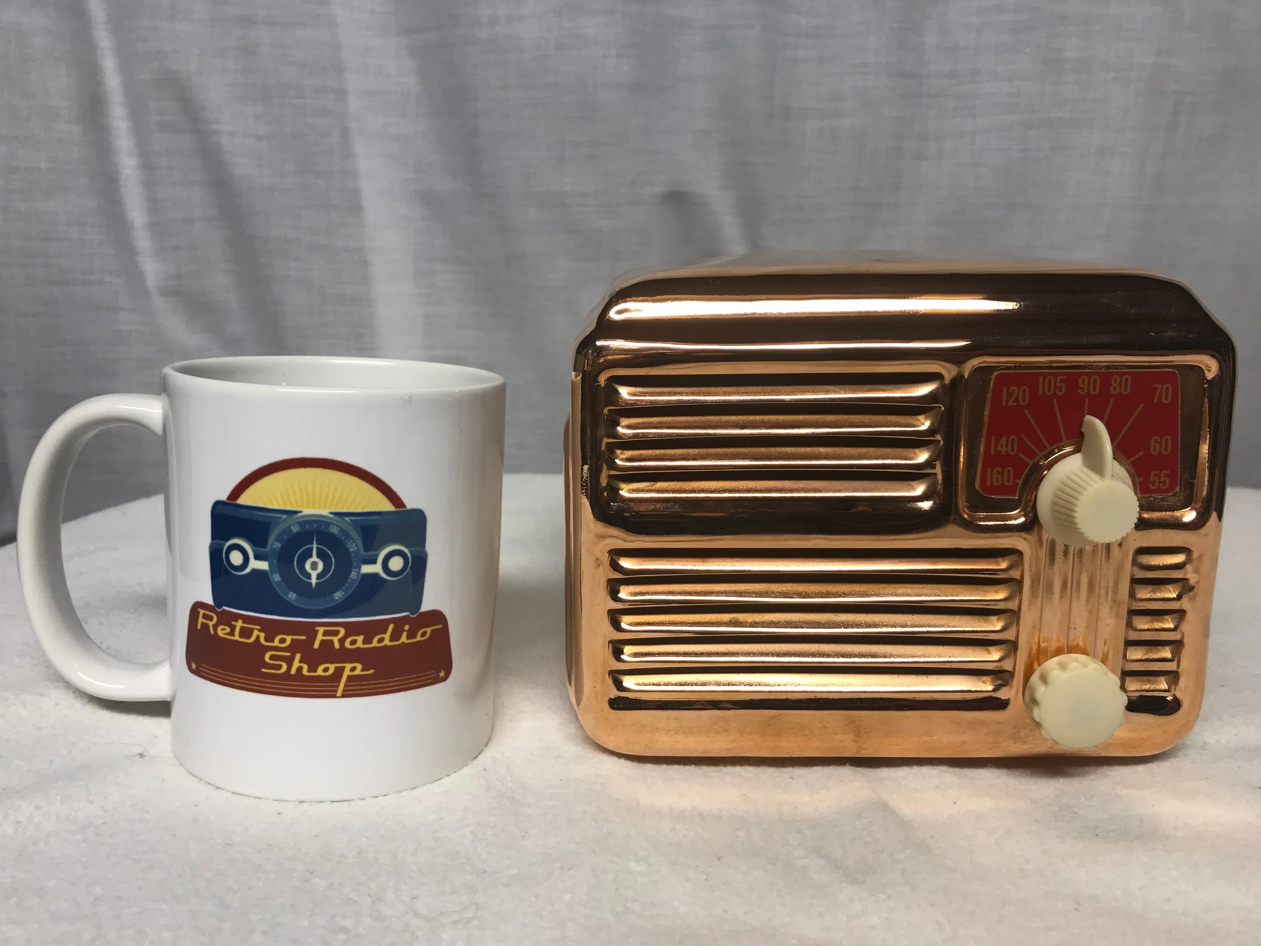 Copper Silvertone Midget Tube Radio With Bluetooth input.