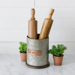Corrugated Metal Utensils Holder