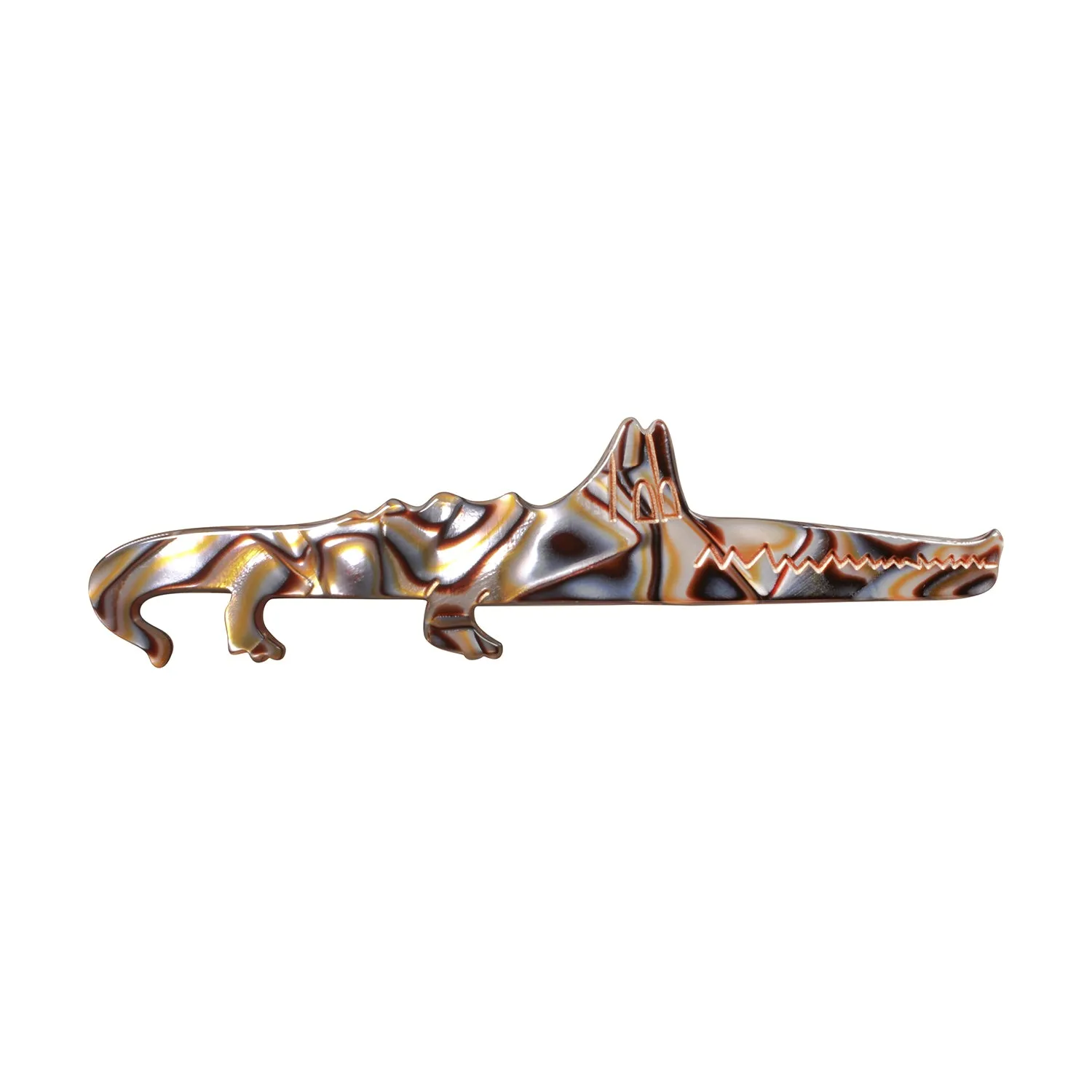 Crocodile Onyx Hair Clip