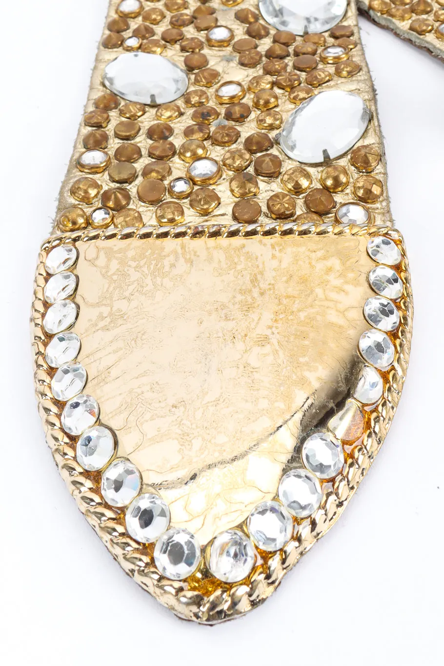 Crystal Stone Studded Leather Belt