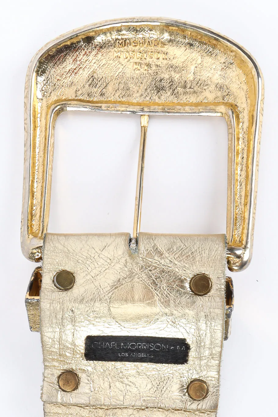 Crystal Stone Studded Leather Belt