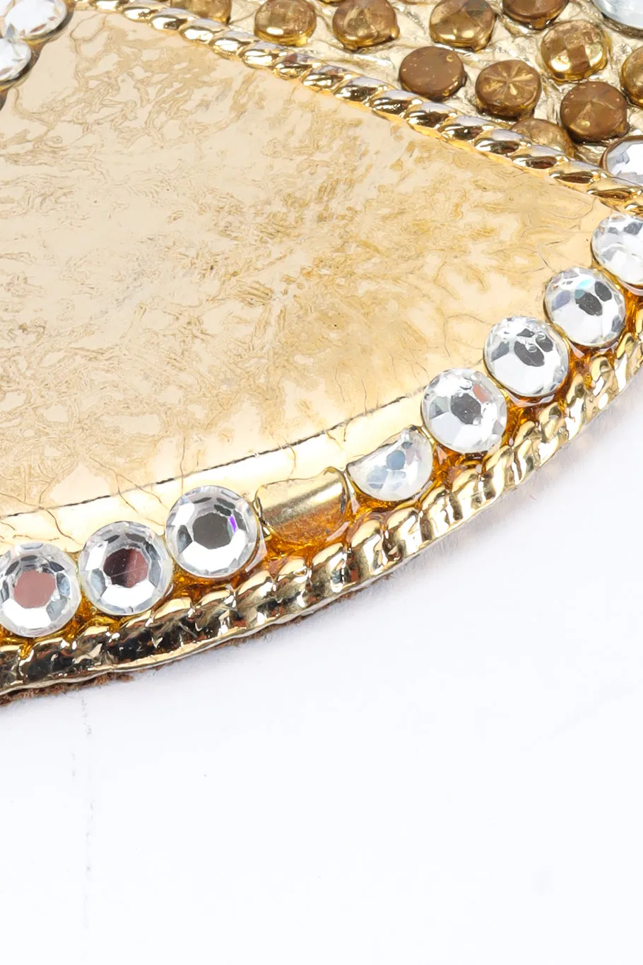 Crystal Stone Studded Leather Belt