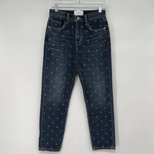 Current Elliott Vintage Crop Slim Studded Jeans Size 25