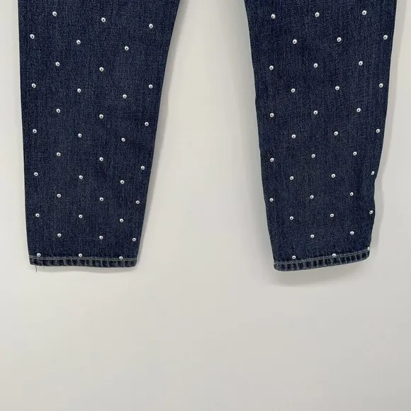 Current Elliott Vintage Crop Slim Studded Jeans Size 25