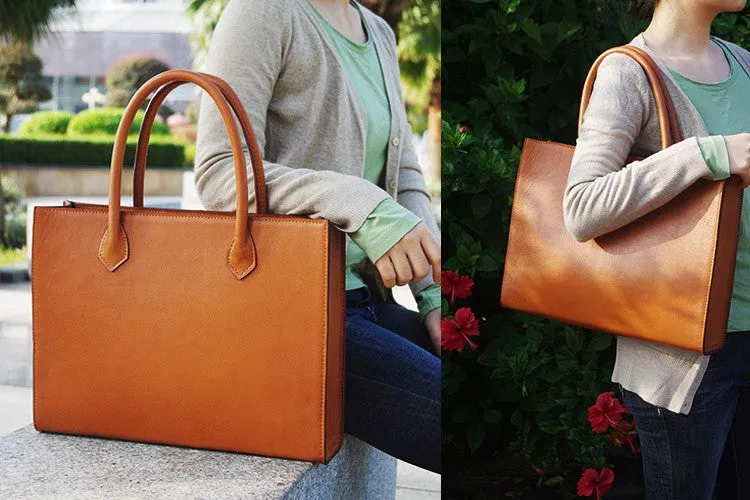 Custom Handmade Vegetable Tanned Italian Leather Tote, Shoulder Bag, Lady Handbag D010