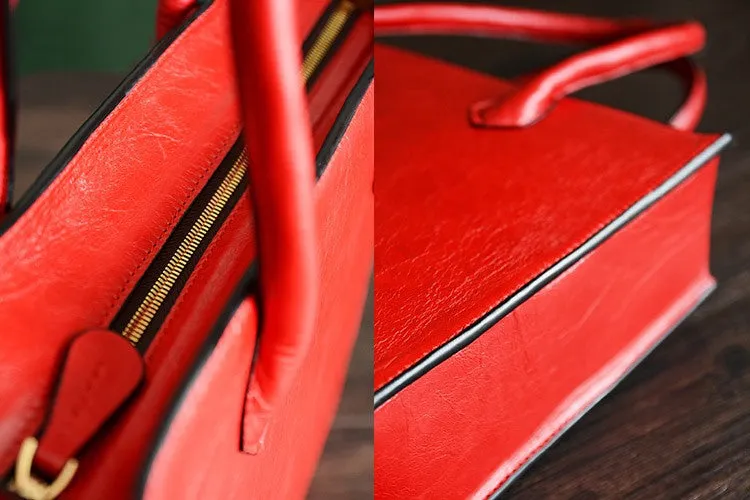Custom Handmade Vegetable Tanned Italian Leather Tote, Shoulder Bag, Lady Handbag D010