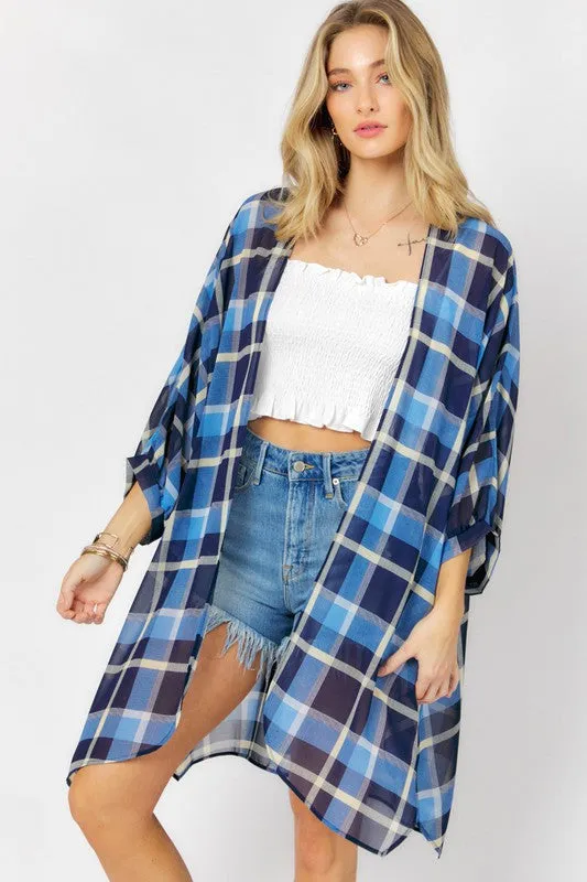 Davi & Dani Striped Short Sleeve Cardigan