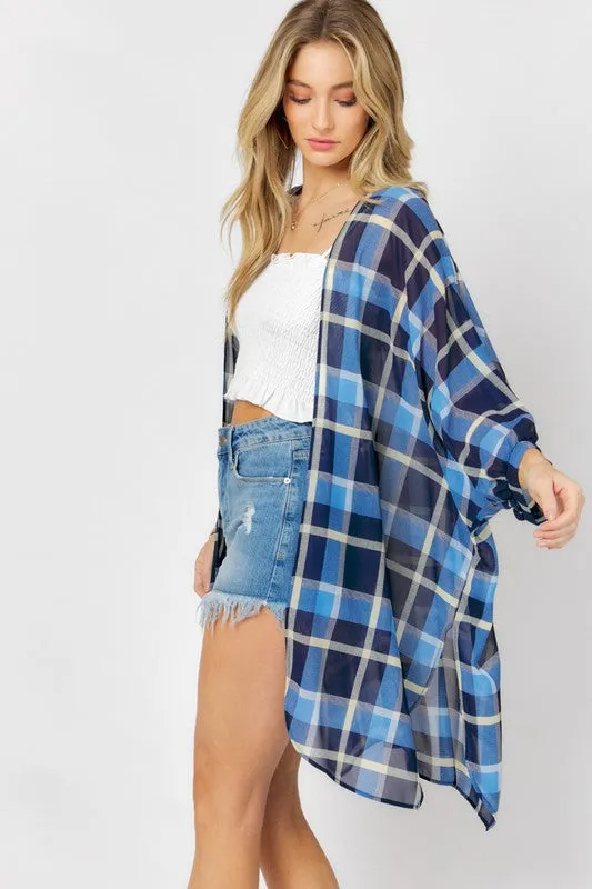 Davi & Dani Striped Short Sleeve Cardigan