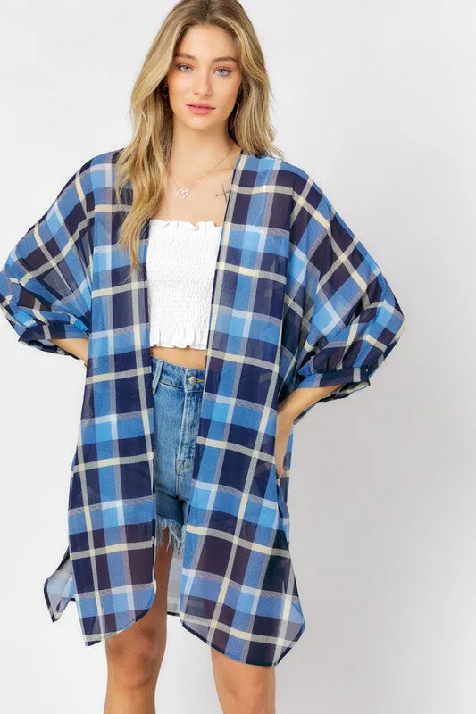 Davi & Dani Striped Short Sleeve Cardigan