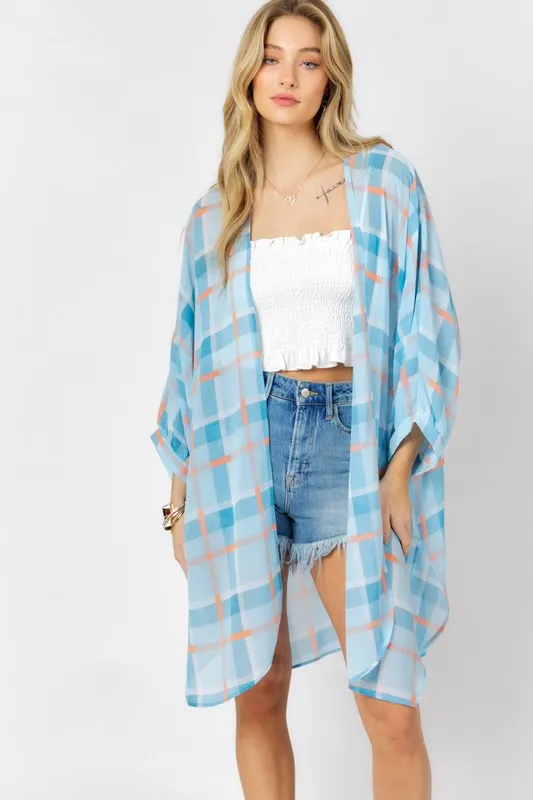 Davi & Dani Striped Short Sleeve Cardigan