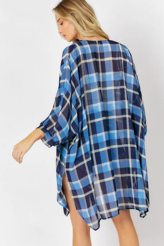 Davi & Dani Striped Short Sleeve Cardigan