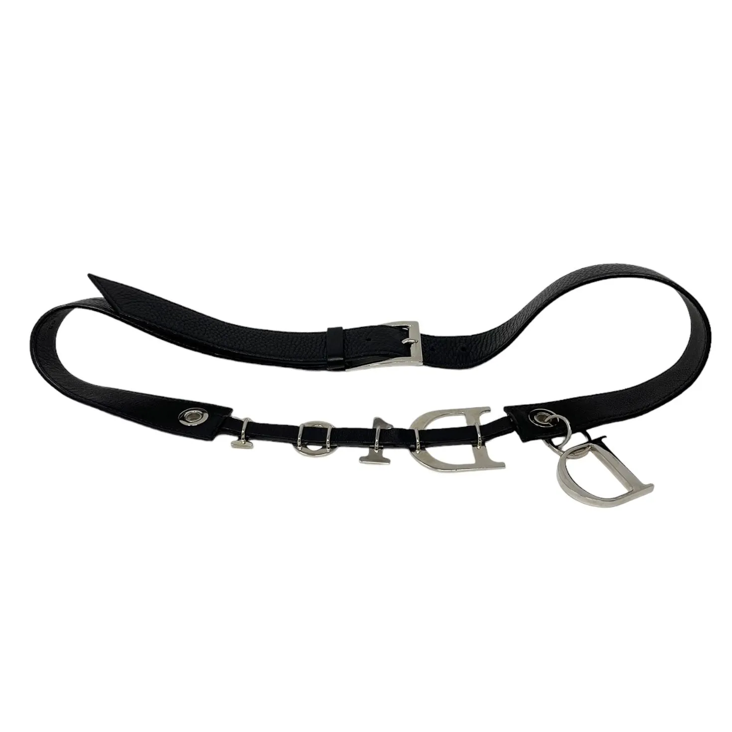 Dior Black Logo Charm Belt