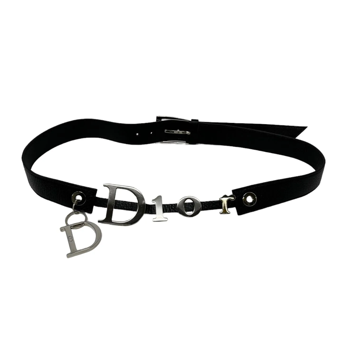 Dior Black Logo Charm Belt