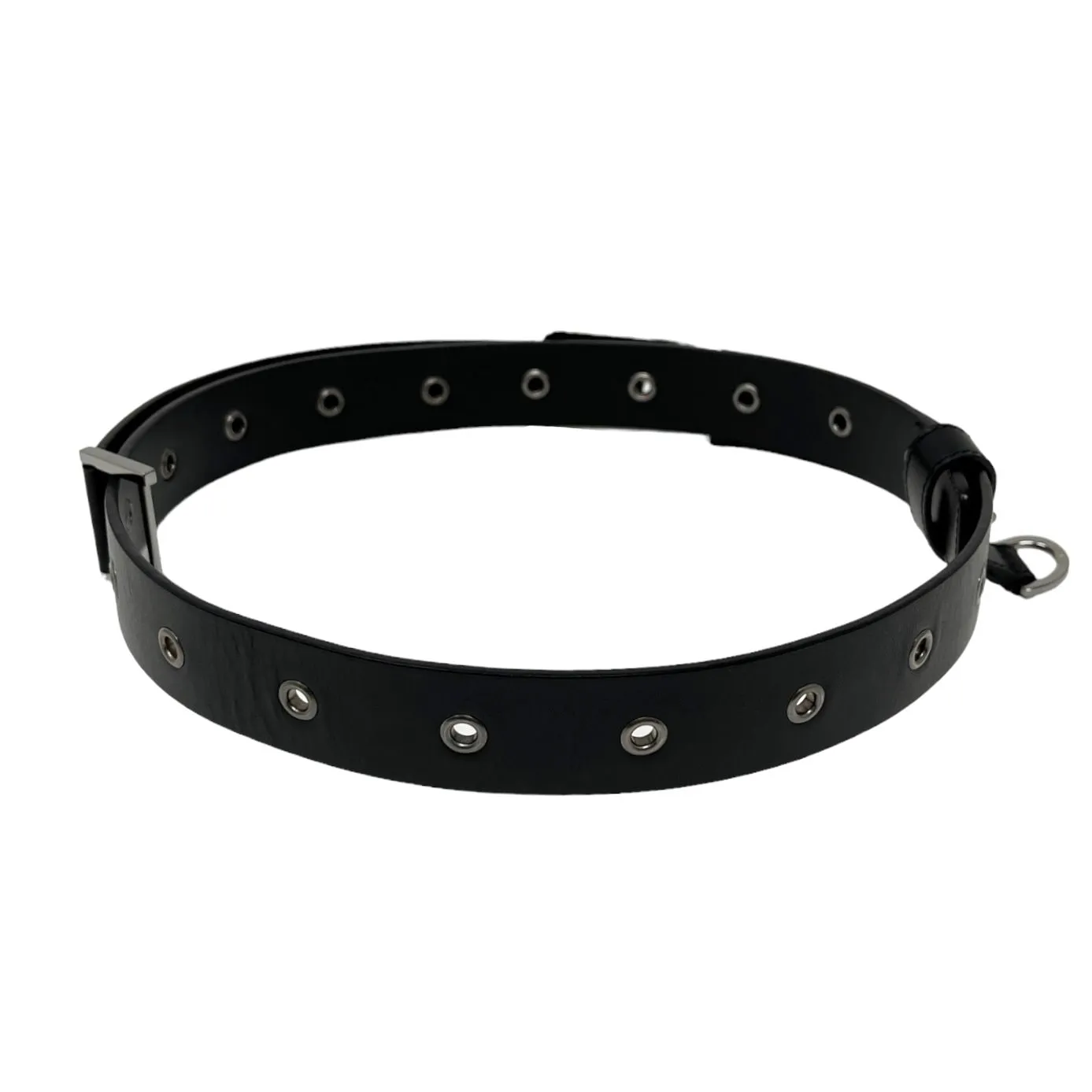 Dior Black Logo Grommet Belt