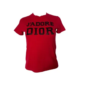 Dior J'Adore Red Black Studded T-Shirt