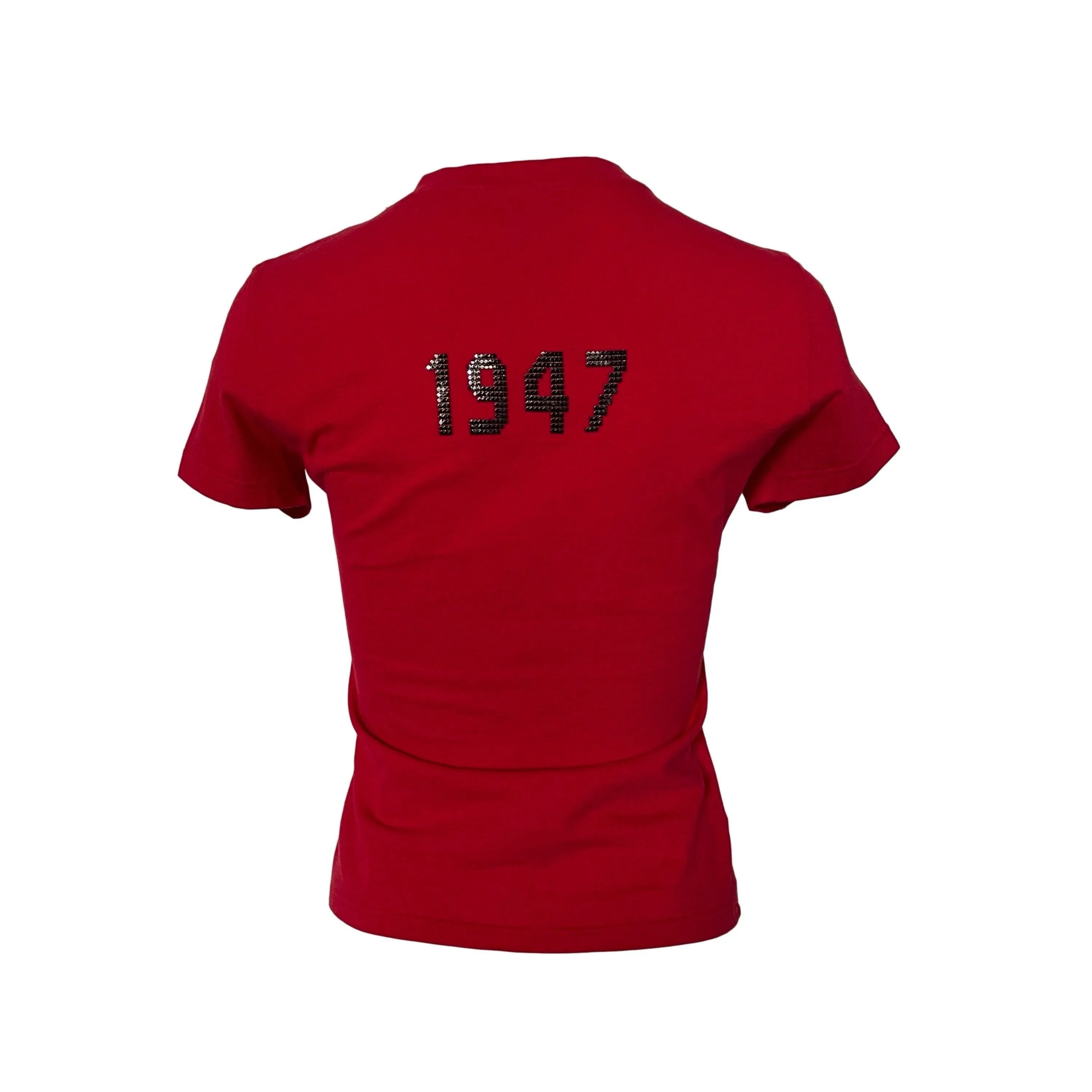 Dior J'Adore Red Black Studded T-Shirt