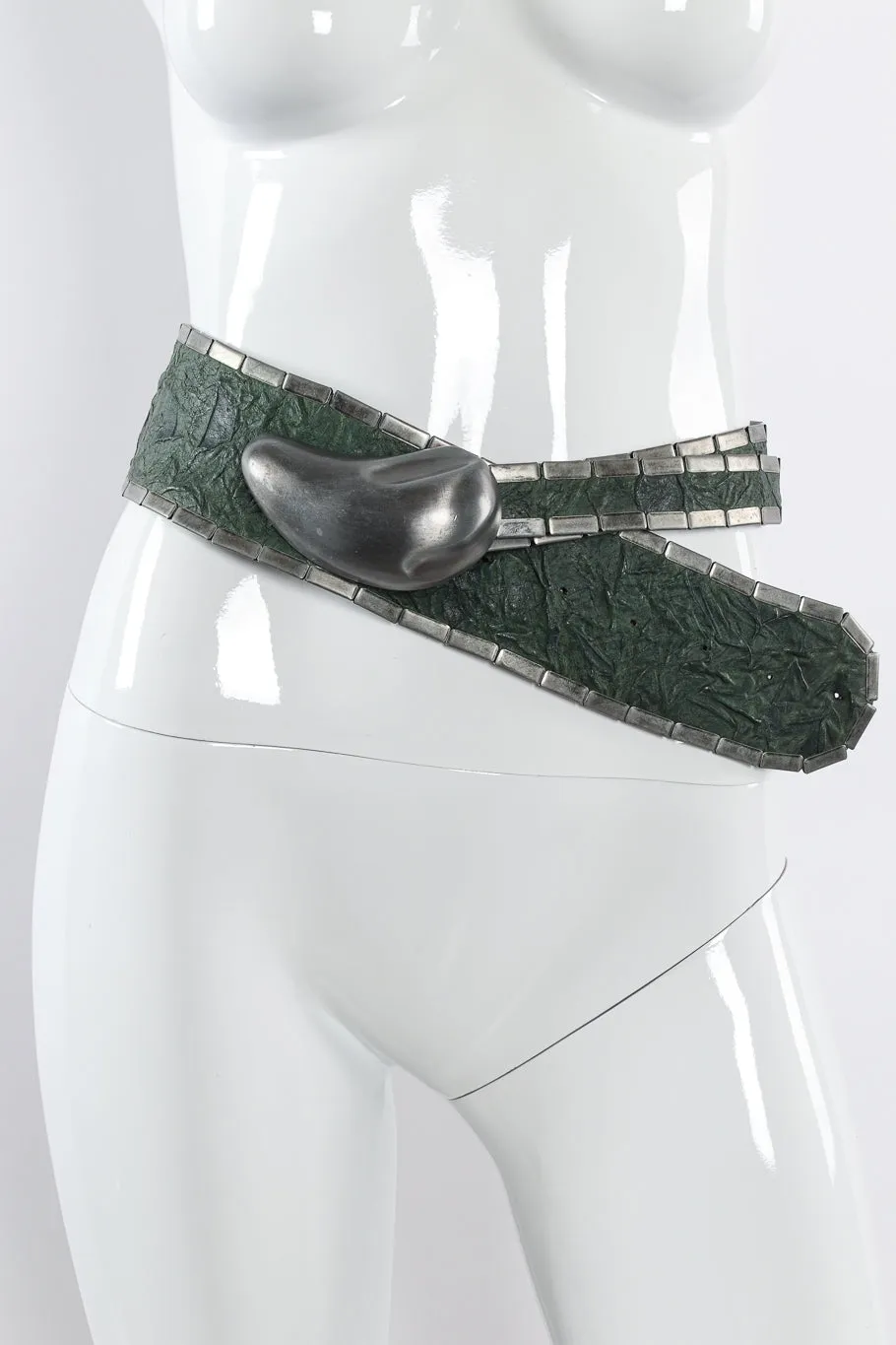 Distressed Leather Studded Wrap Belt