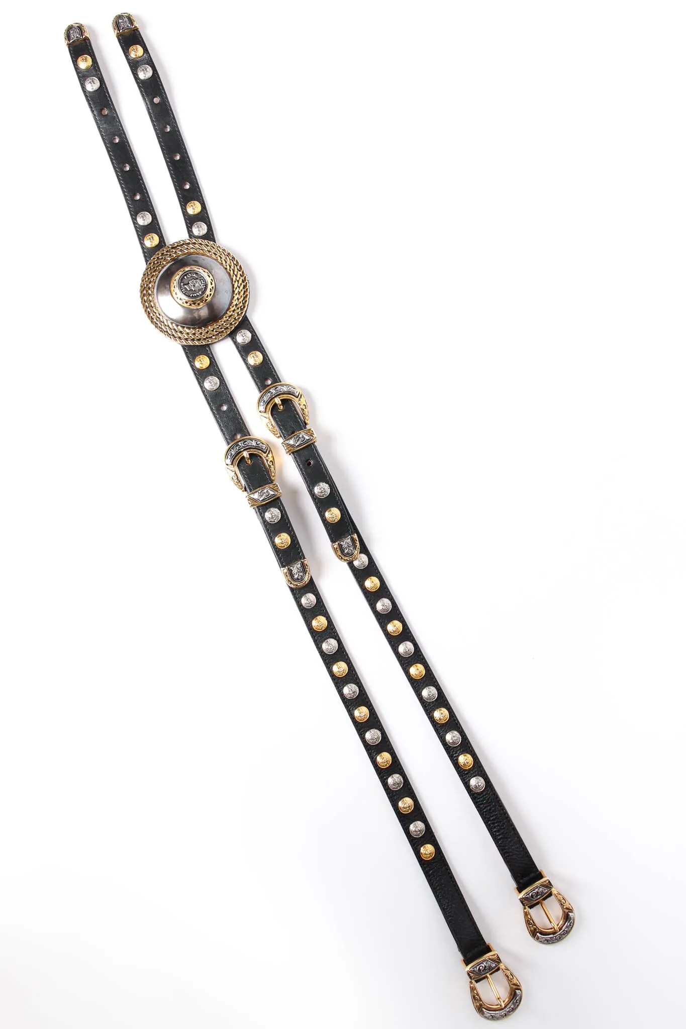Double Strap Statement Medallion Belt
