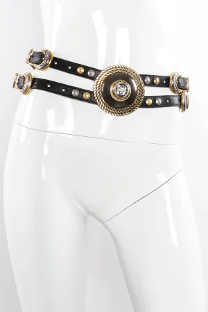 Double Strap Statement Medallion Belt
