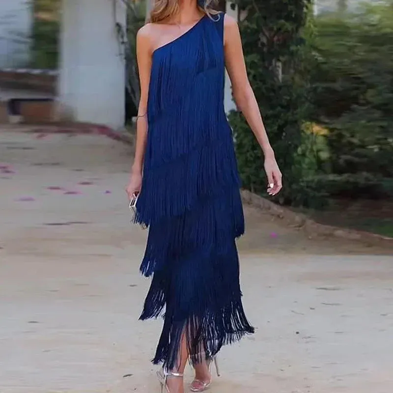Elegant Asymmetric Slim Evening Dress