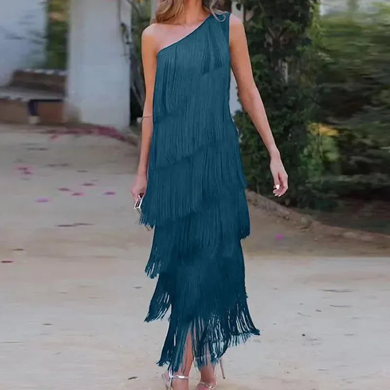 Elegant Asymmetric Slim Evening Dress