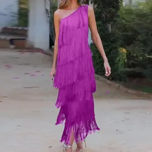 Elegant Asymmetric Slim Evening Dress