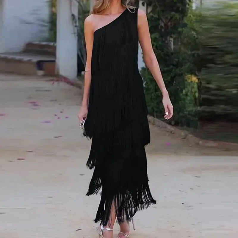 Elegant Asymmetric Slim Evening Dress
