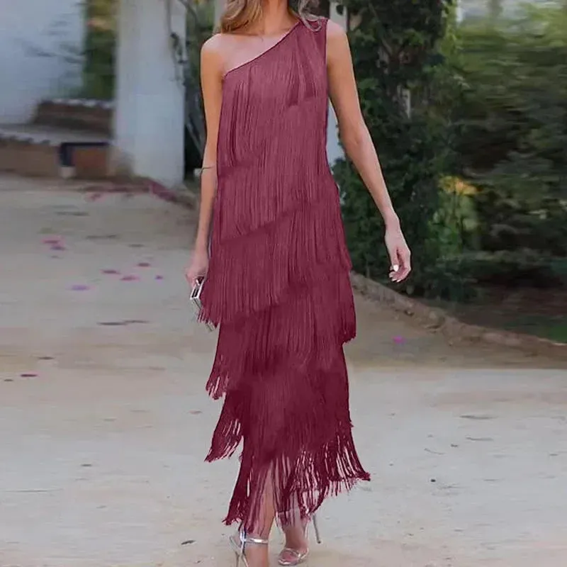 Elegant Asymmetric Slim Evening Dress