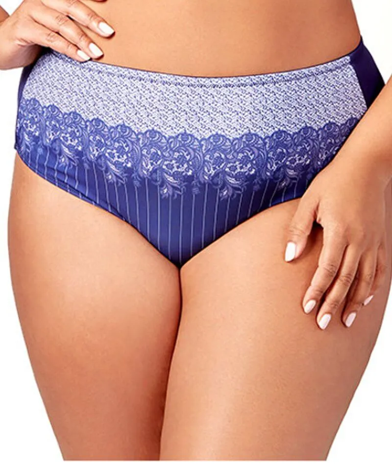 Elila Printed Lace Brief - Blue White