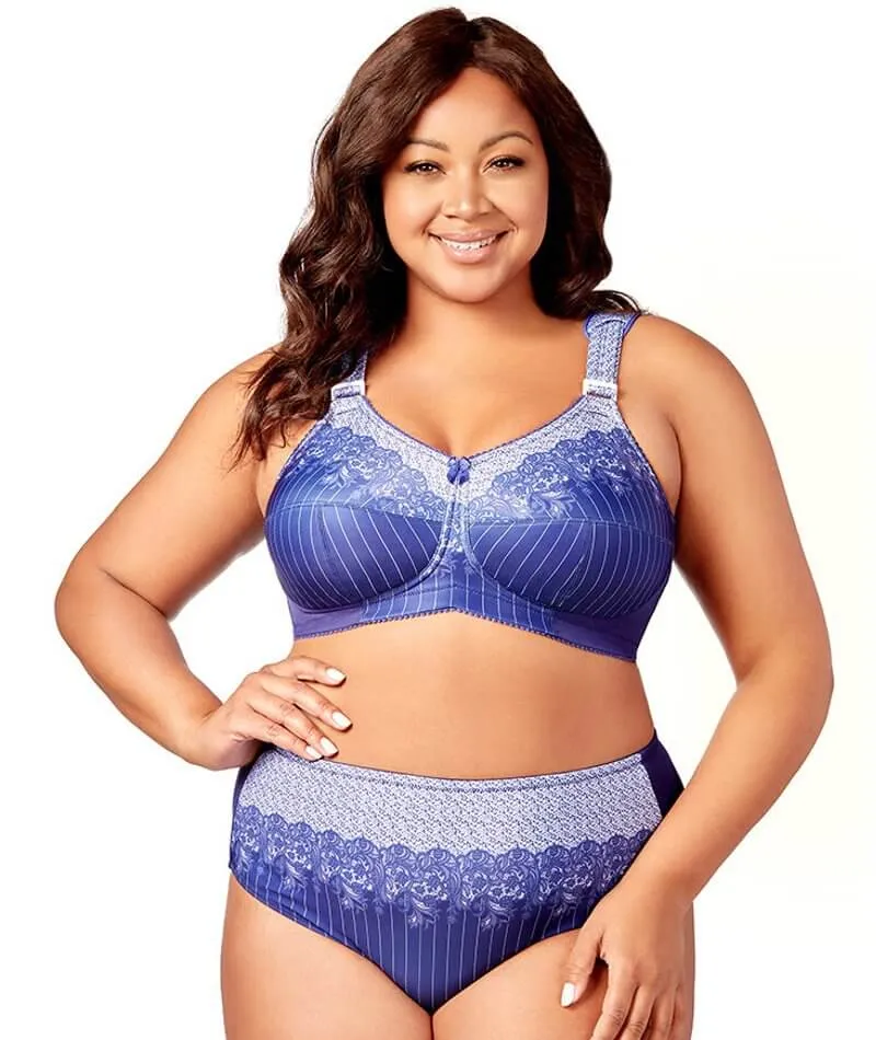 Elila Printed Lace Brief - Blue White