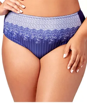 Elila Printed Lace Brief - Blue White