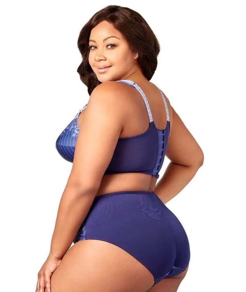 Elila Printed Lace Brief - Blue White