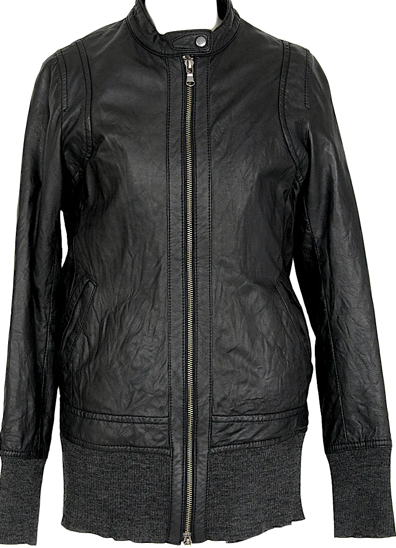 ESTNATION Japan. Black Lambskin Leather Single Jacket