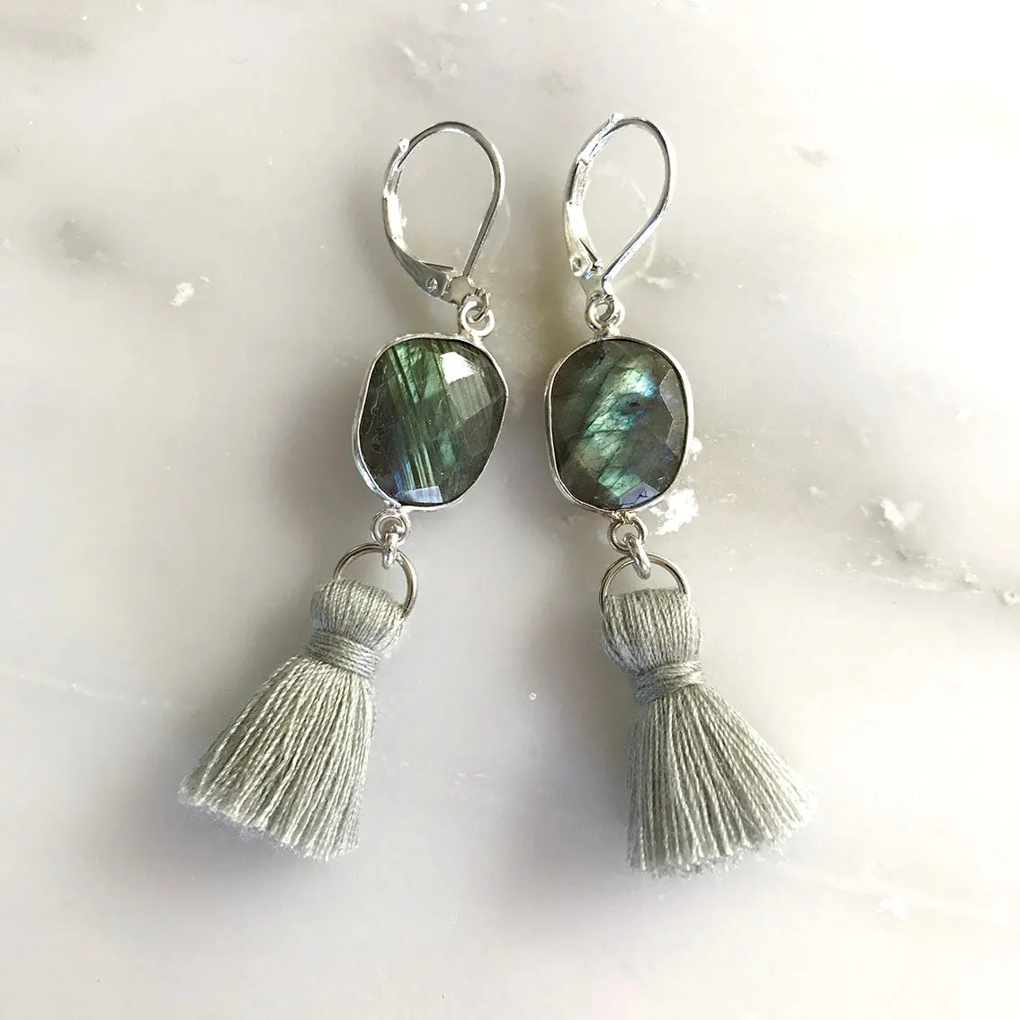 Evergreen Tassel Drop Earrings