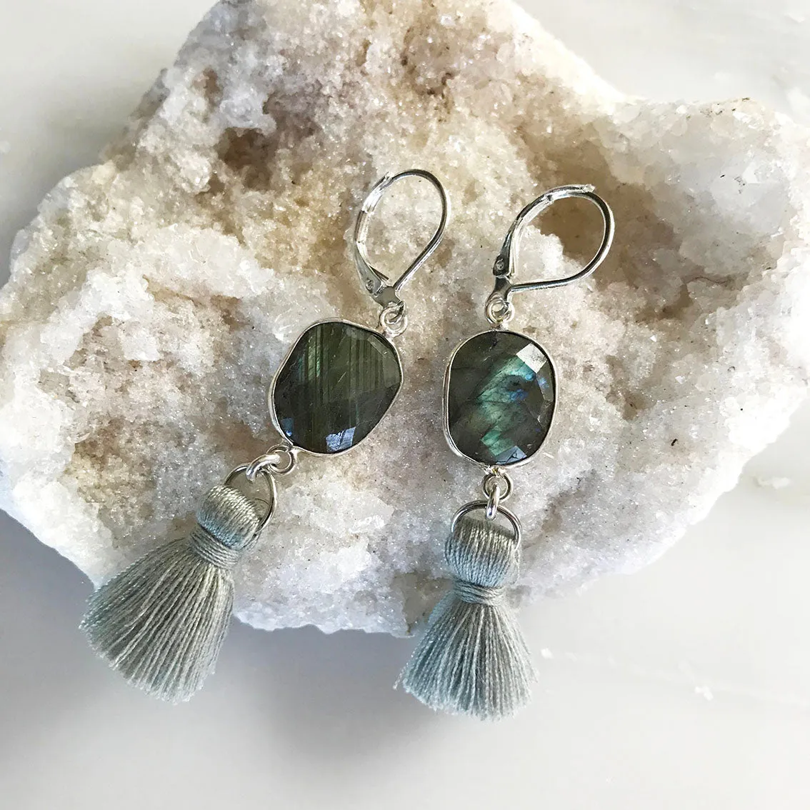 Evergreen Tassel Drop Earrings