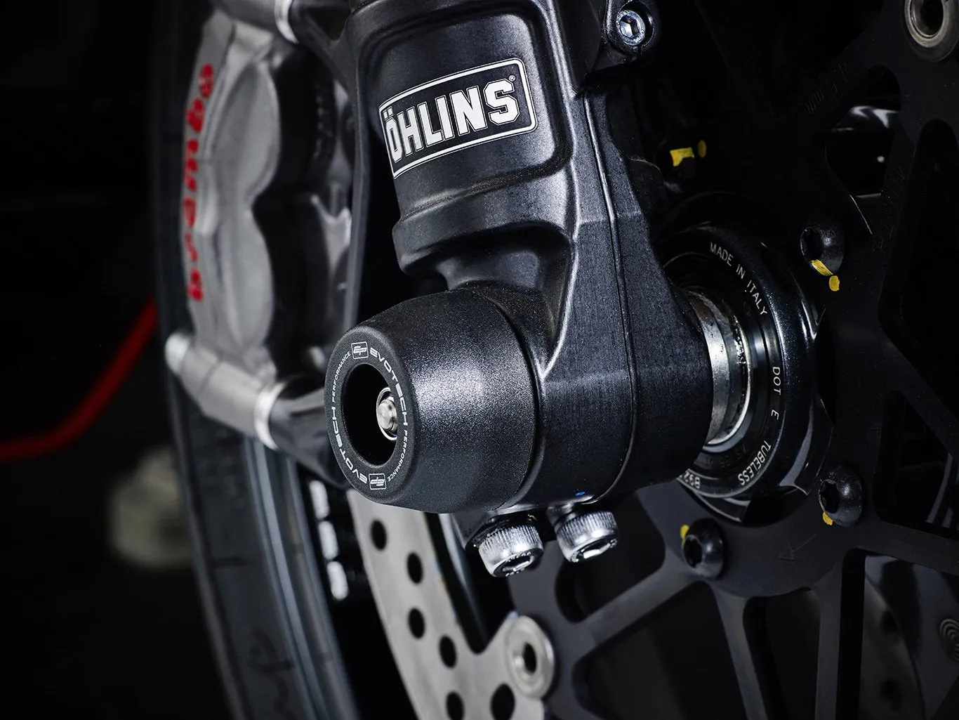 Evotech Front Spindle Bobbins - Ducati Hypermotard 1100 Evo (2010-2012)