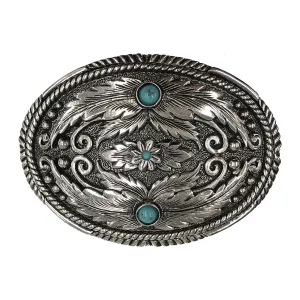 Fancy Feather Buckle with Turquoise