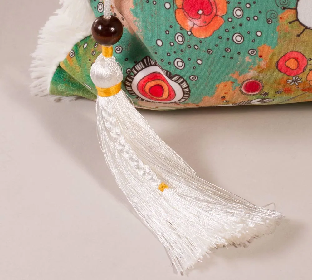 'Feathers, Flowers, Showers' shag art pillow set of 3