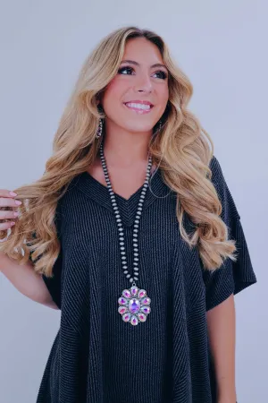 Fia Flower AB Stone Pendant Necklace