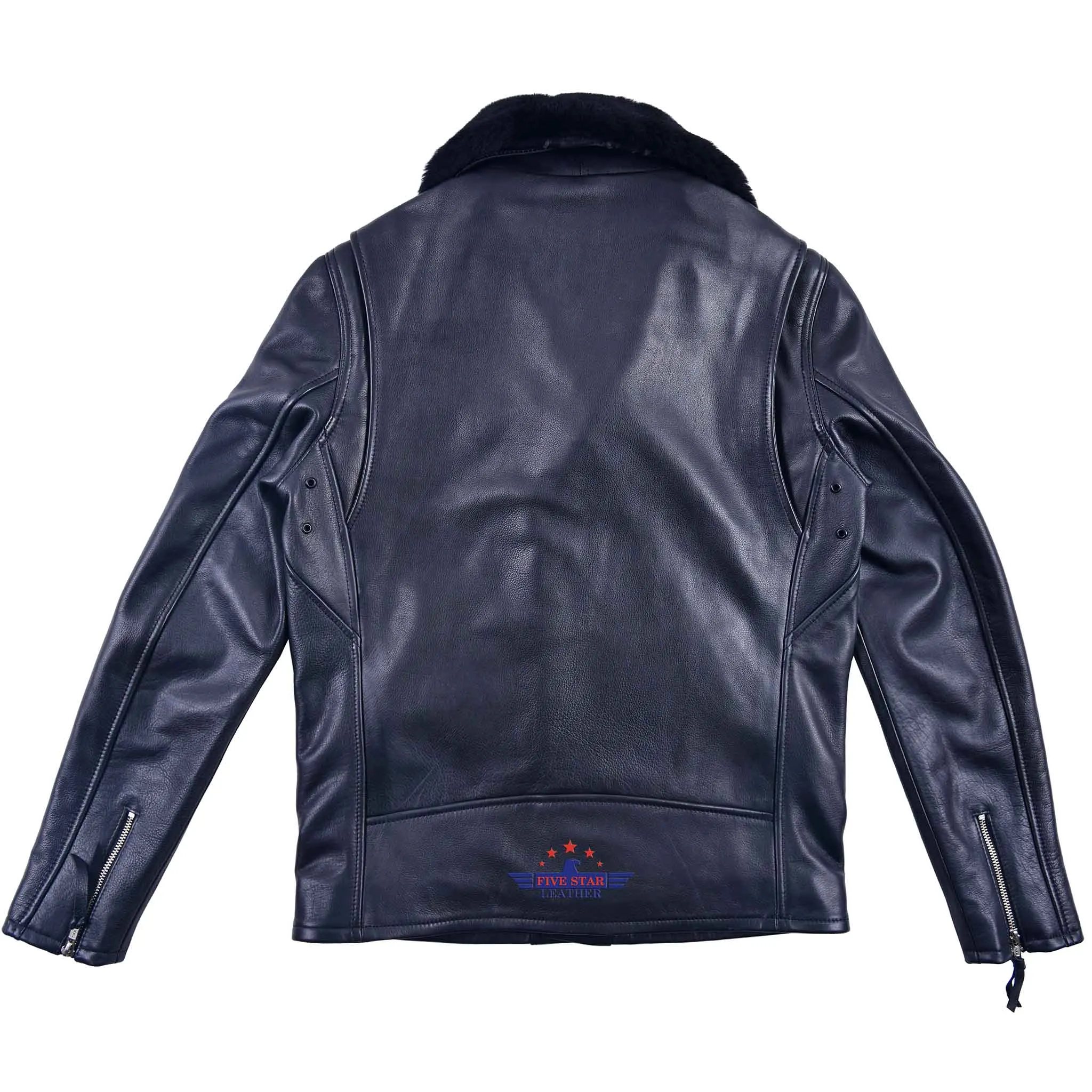 FiveStar Leather Men Road Master jacket Black steer hide Leather