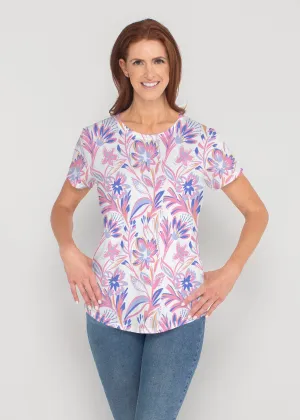 Floral Buds Pink (8032) ~ Contoured Tri-Blend Scoop Tee
