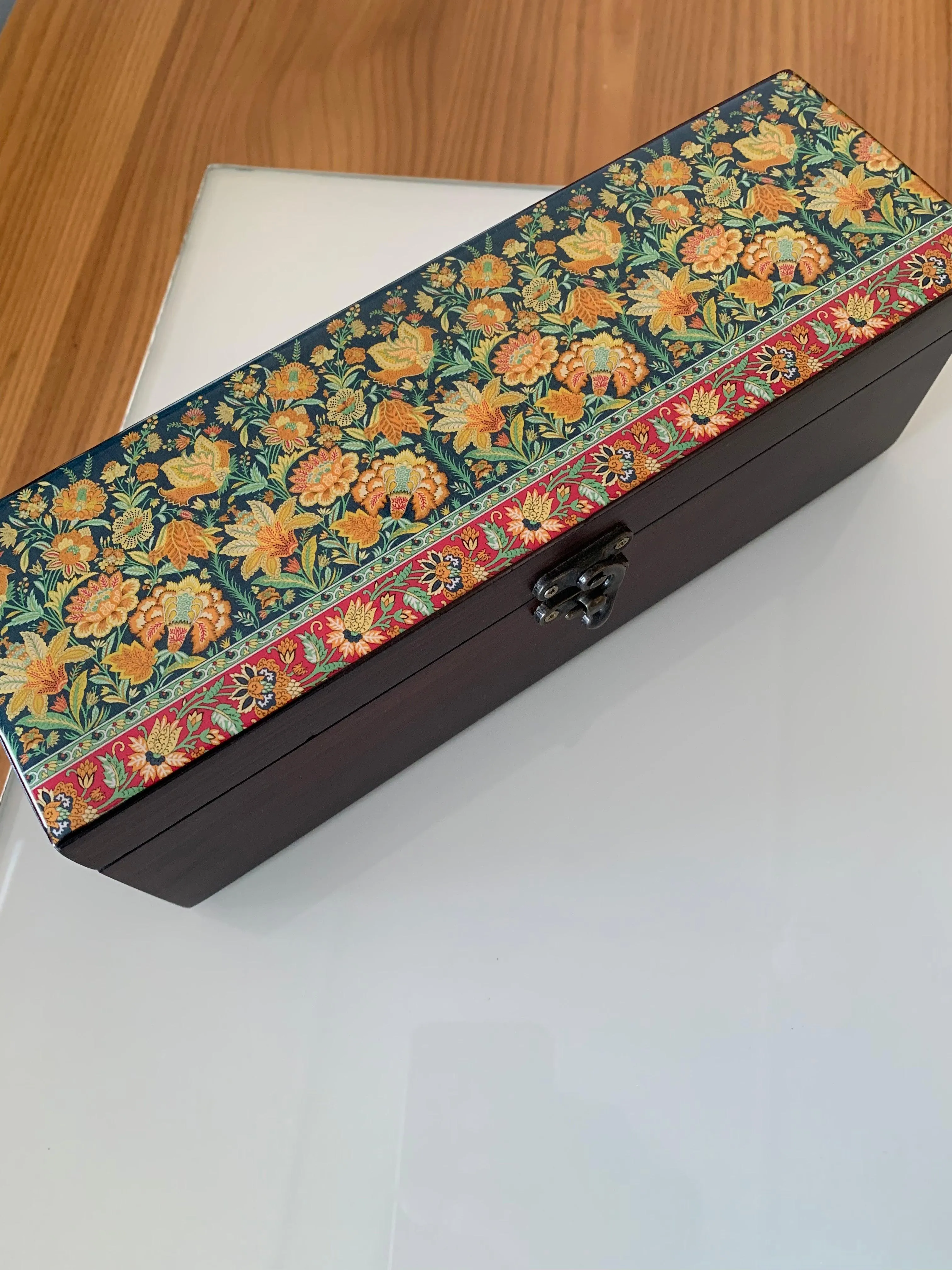 Floral Wooden Teabox