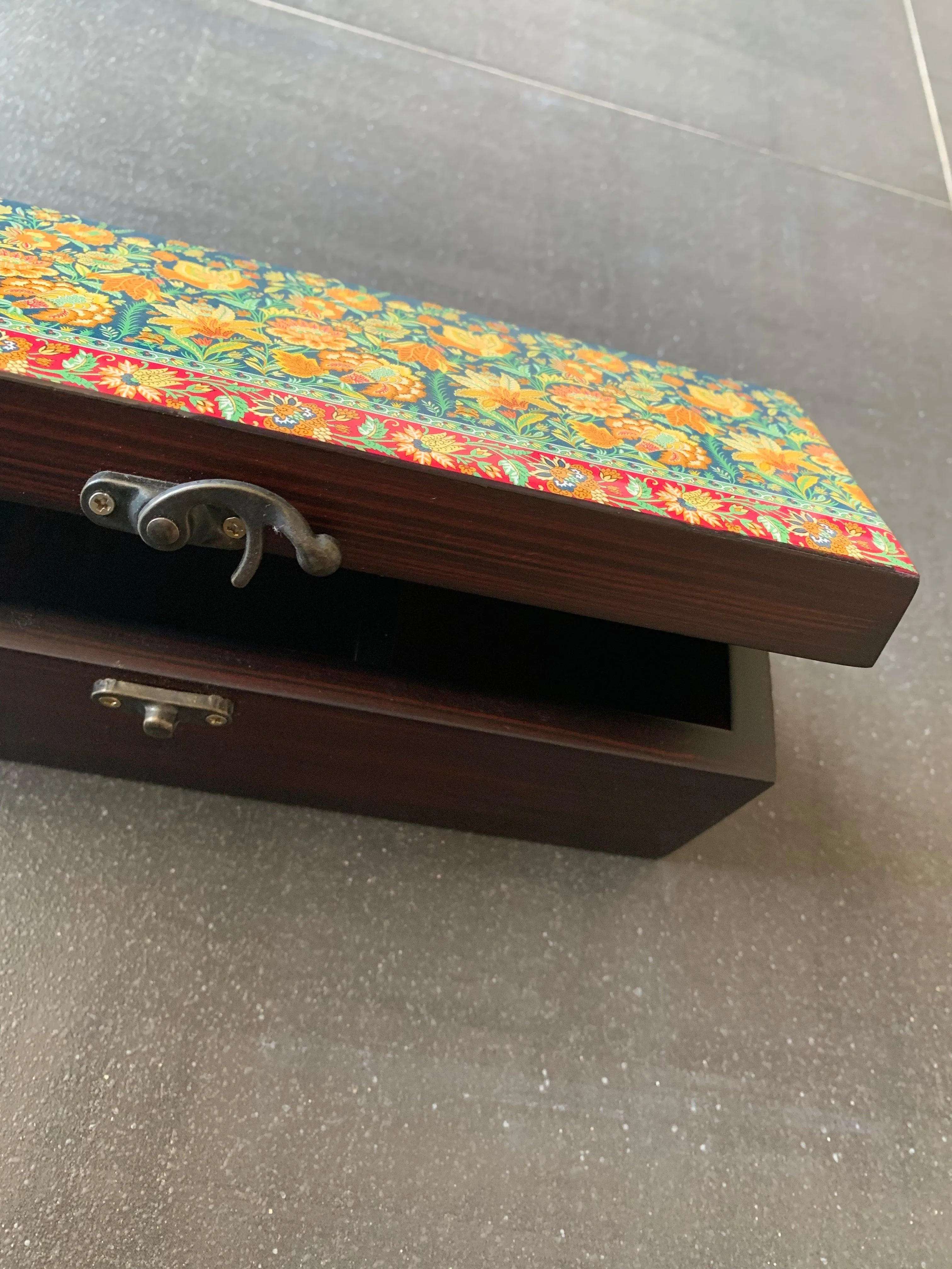 Floral Wooden Teabox