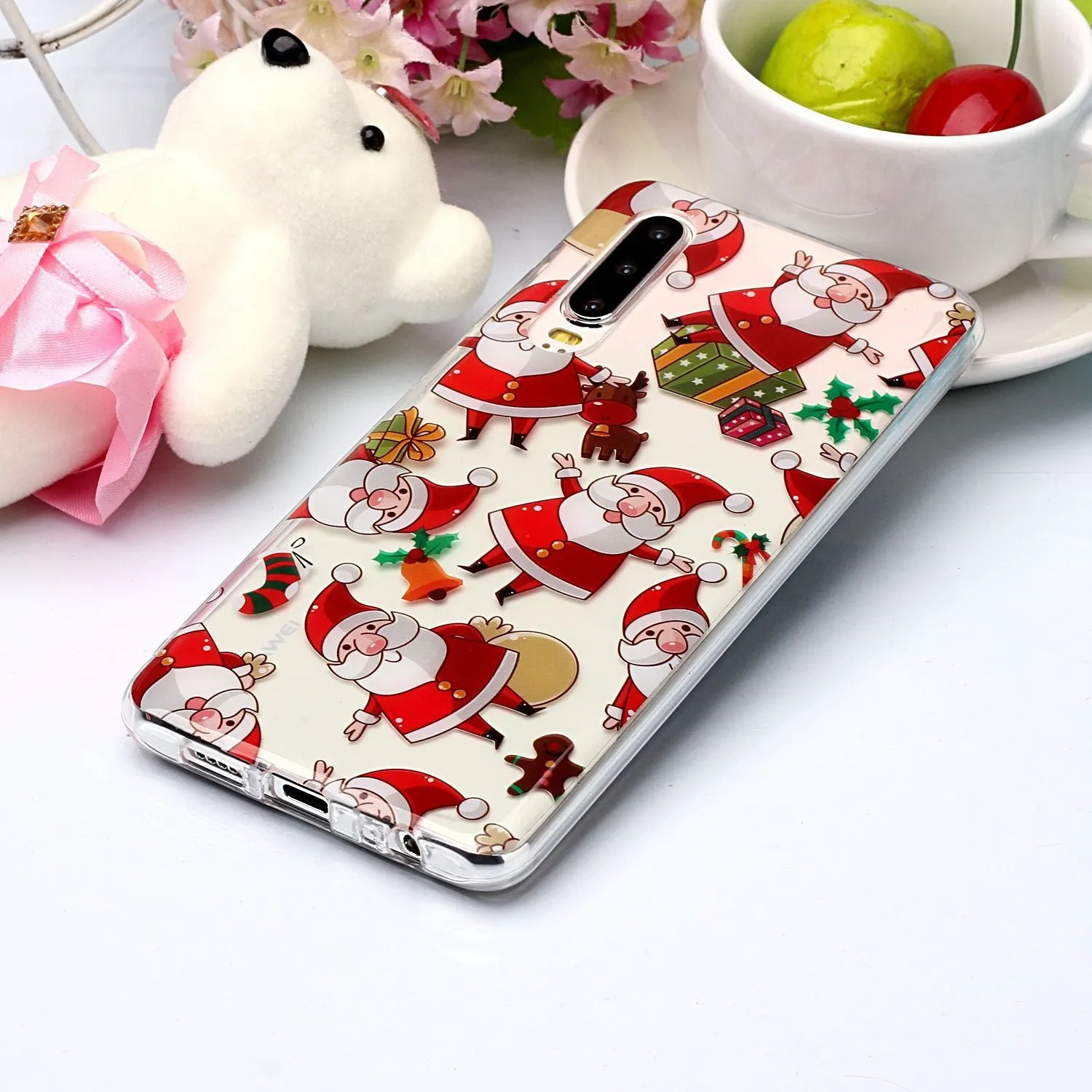 For HUAWEI P30 Christmas Phone Case Anti-fall Protective Shell Super Soft TPU Smartphone Cover Birthday Gift