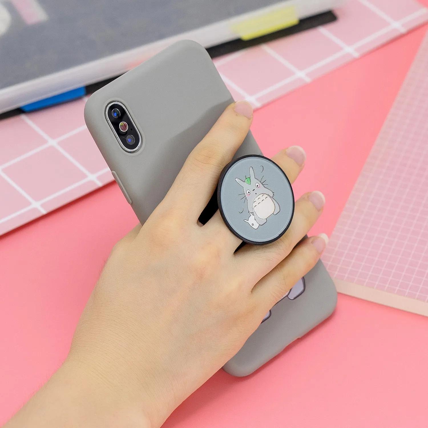 For HUAWEI Y7 2019 Flexible Stand Holder Case Soft TPU Full Cover Case Phone Cover Cute Phone Case 7