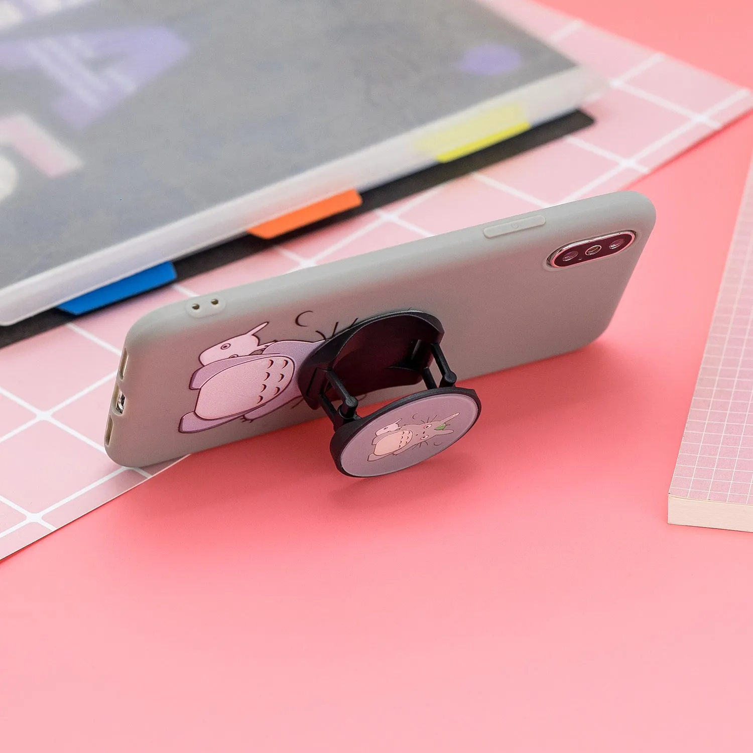 For HUAWEI Y7 2019 Flexible Stand Holder Case Soft TPU Full Cover Case Phone Cover Cute Phone Case 7