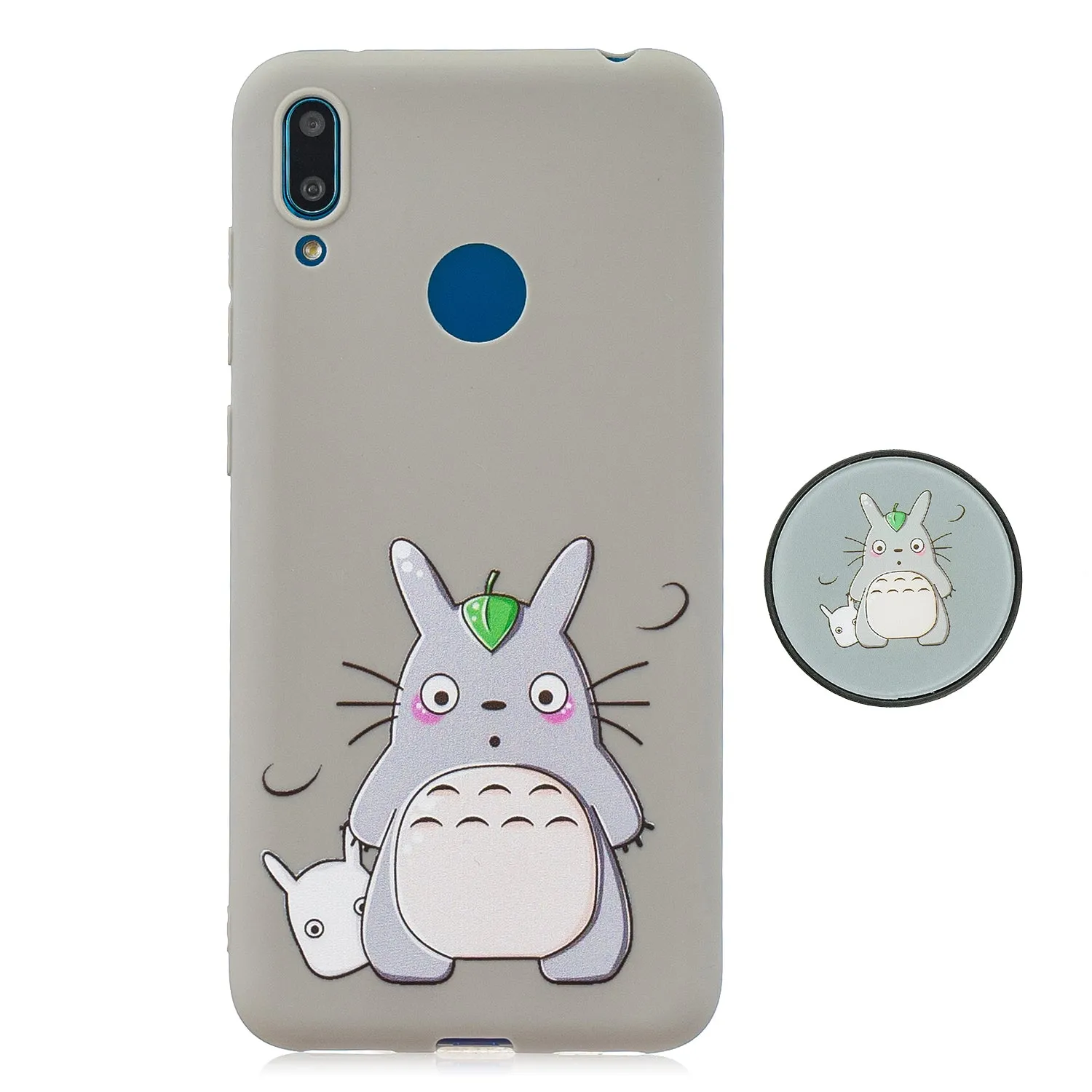 For HUAWEI Y7 2019 Flexible Stand Holder Case Soft TPU Full Cover Case Phone Cover Cute Phone Case 7