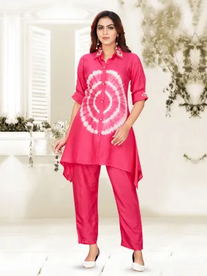 Front Printed Elegant A-Cut Co-ord Set