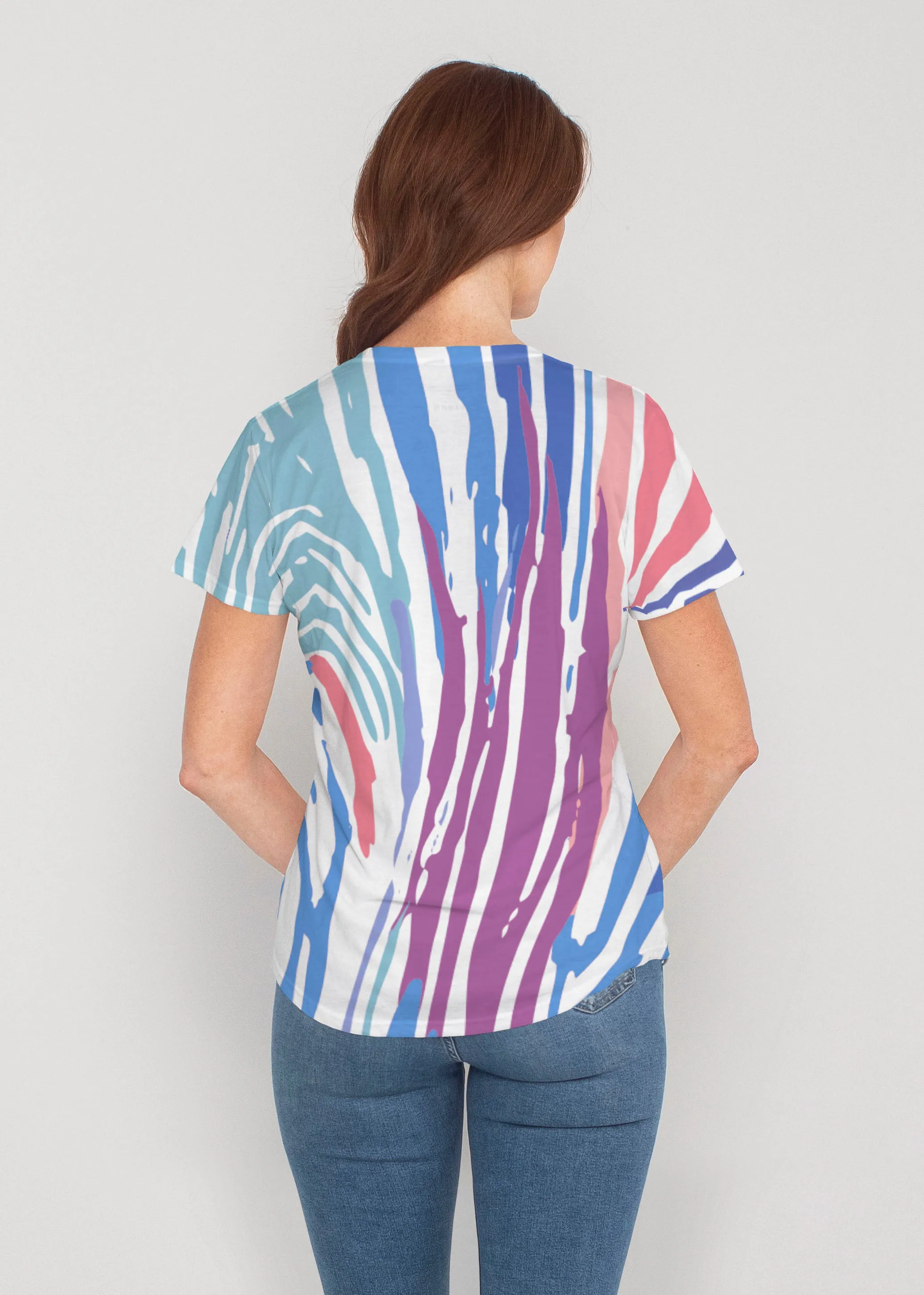 Fruity Stripes (14272) ~ Contoured Tri-Blend Scoop Tee